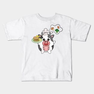 Cute cow chef and Yummy Veggies burger Kids T-Shirt